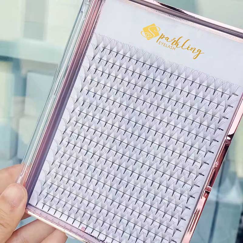 10D प्रीमेड पंखे 0.07mm C कर्ल 9-14mm मिक्स ट्रे
