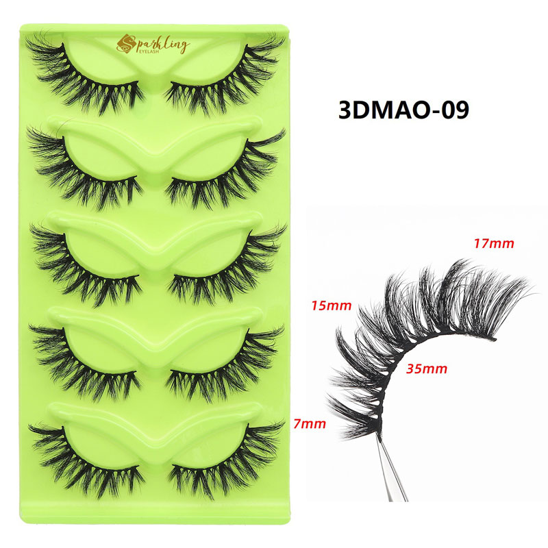 5 जोड्या Wispy मांजर डोळा lashes