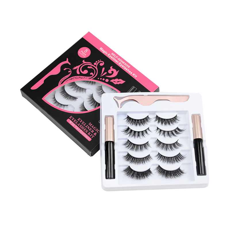 5 जोड्या चुंबकीय eyelashes 5 चुंबक
